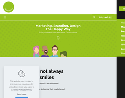 Screenshot of the Happy Creative homepage