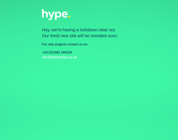 Screenshot of the Hype Studios homepage