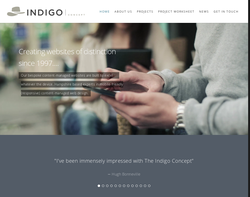 Screenshot of the Indigo Concept homepage
