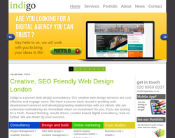 Screenshot of the Indigo Design Ltd homepage