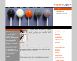 Screenshot of the Integralvision homepage