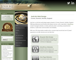 Screenshot of the Josh.biz Web Design homepage