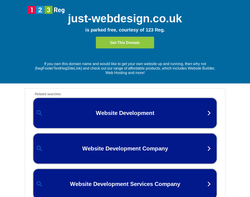 Screenshot of the Just Web Design homepage
