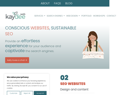 Screenshot of the Kaydee Web Design homepage