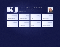 Screenshot of the K James homepage