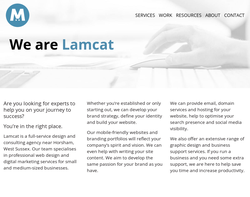 Screenshot of the Lamcat Design & Consulting homepage