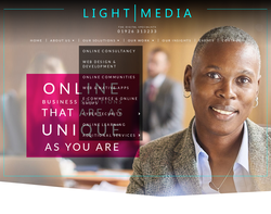 Screenshot of the LightMedia Communications homepage