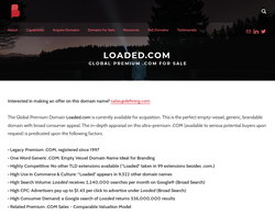 Screenshot of the Loaded.com homepage