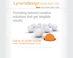 Screenshot of the Lynart Design homepage