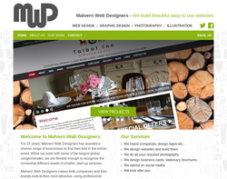 Screenshot of the Malvern Web Designers homepage