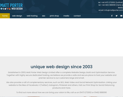 Screenshot of the Matt Porter Web Design Ltd homepage