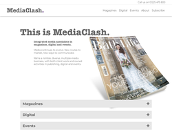 Screenshot of the MediaClash homepage