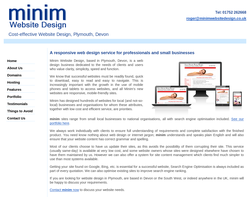 Screenshot of the Minim Website Design homepage