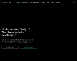 Screenshot of the Modernet Web Design homepage