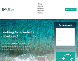 Screenshot of the Mseye Web Design homepage