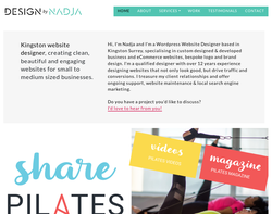 Screenshot of the Design By Nadja homepage