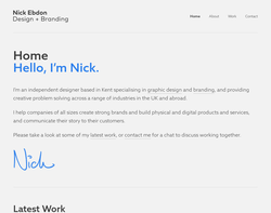 Screenshot of the Nick Ebdon Limited homepage