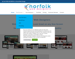 Screenshot of the Norfolk Web Designers homepage