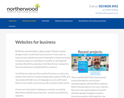 Screenshot of the Northerwood Systems homepage