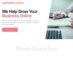 Screenshot of the Optimise Creative homepage