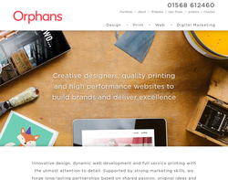 Screenshot of the Orphans Press homepage