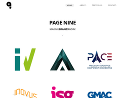 Screenshot of the Page Nine homepage