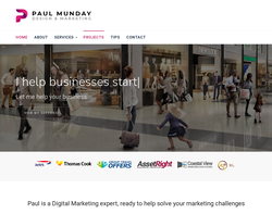 Screenshot of the Paul Munday - Creative Designer homepage