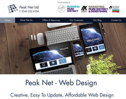 Screenshot of the Peak Net Ltd homepage