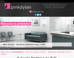 Screenshot of the PinkDylan homepage