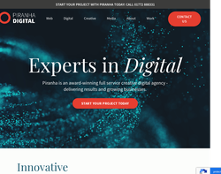 Screenshot of the Piranha Digital  homepage