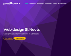 Screenshot of the Point and Quack Web Design homepage