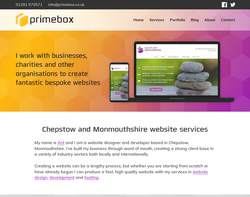 Screenshot of the PrimeBox homepage