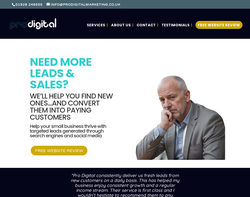 Screenshot of the Pro Digital Marketing Ltd homepage