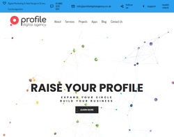 Screenshot of the Profile Digital Agency homepage