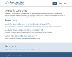 Screenshot of the Protomatter Web Solutions homepage