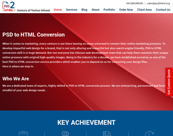 Screenshot of the PSD2HTML homepage
