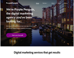 Screenshot of the Purple Penguin homepage