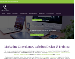 Screenshot of the Rachel Case Marketing & Web Design homepage
