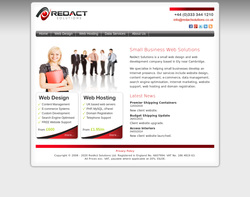 Screenshot of the RedAct Solutions homepage