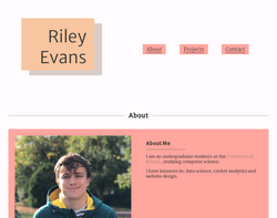 Screenshot of the Riley Evans Web Design  homepage