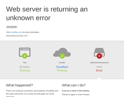 Screenshot of the Secret Source Technology homepage