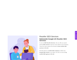Screenshot of the SEO Reseller Services homepage