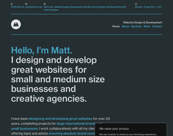 Screenshot of the Matthew Lane homepage