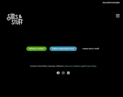 Screenshot of the Sites & Stuff homepage