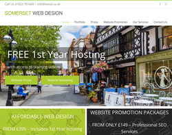 Screenshot of the Somerset Web Design homepage