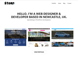 Screenshot of the Stomp Web Development homepage