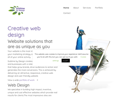Screenshot of the Sublime by Design homepage