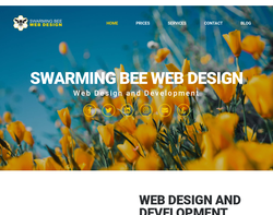 Screenshot of the Swarming Bee Web Design homepage