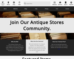 Screenshot of the The Antique Stores homepage
