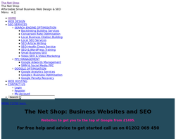 Screenshot of the The Net Shop homepage